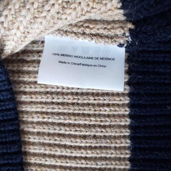 Tory Burch Wool Boat Neck Dolman Short Sleeve Striped Chunky Pullover - Picture 7 of 8